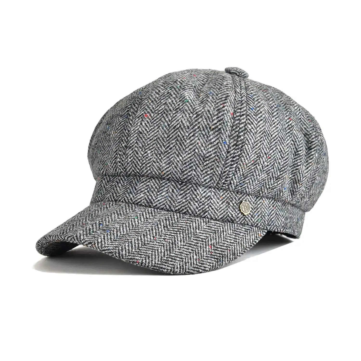 OrlovNY Mens Peak Baker Boy Hat In Brown Tweed newsboy Cap Warm Winter Driving Classic 8 Panel Hat