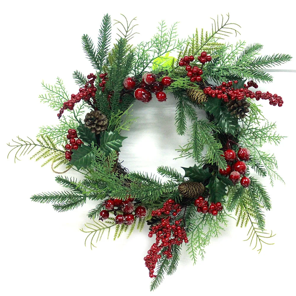 Indoor Xmas Decoration Mini Plastic Berry Artificial Christmas Wreaths