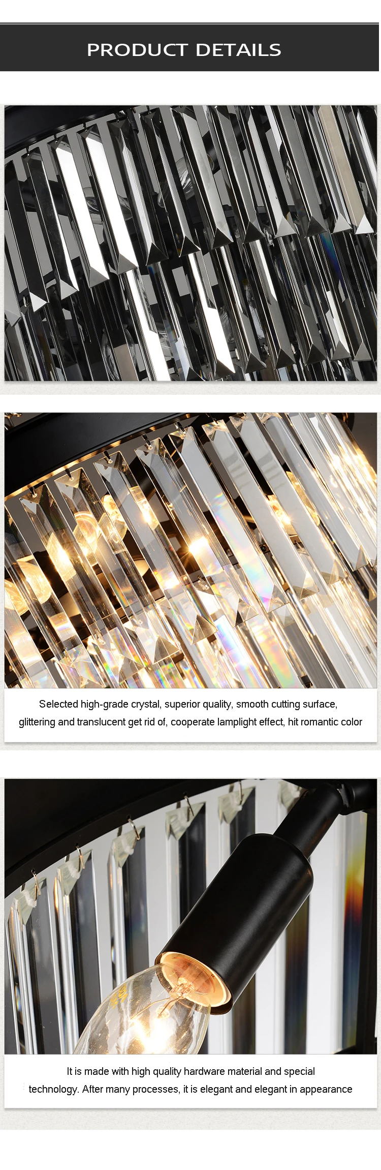 Home decoration modern popular antique crystal table reading lamp