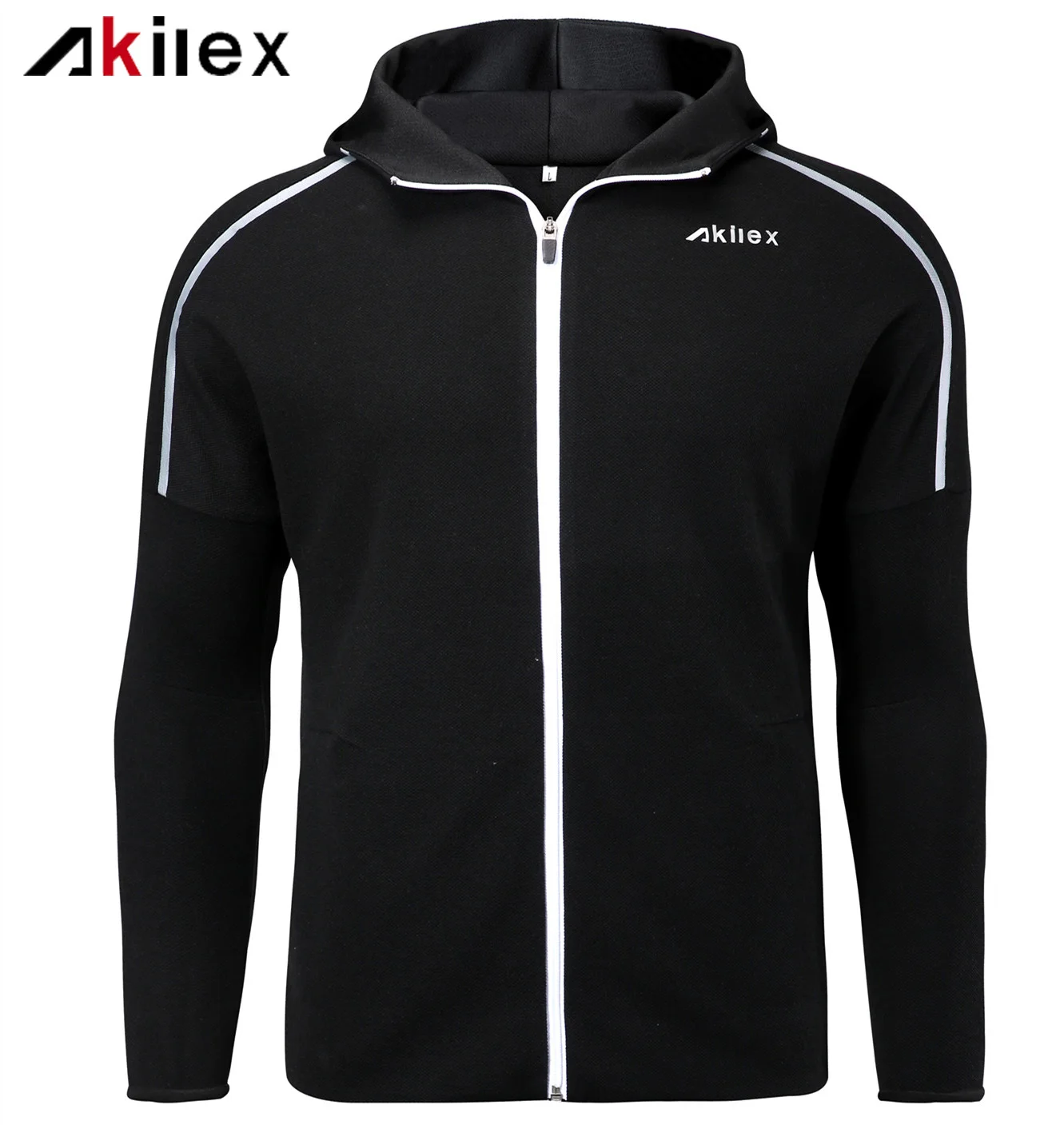 Factory Wholesale Men's Sports Jacket New Design Hooded Zip Up Sports