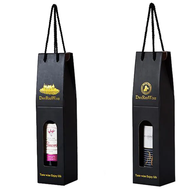 Customized Cardboard Wine Box Paper Wine Gift Box With Handle Buy