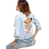 OEM custom Women Denim Jacket ladies outwear jeans casual coat