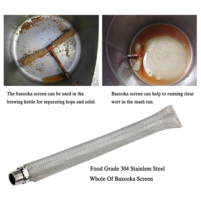 Details about   6 inch Stainless Steel Bazooka Screen 1/2" NPT Homebrew Beer Mash Filter MP 