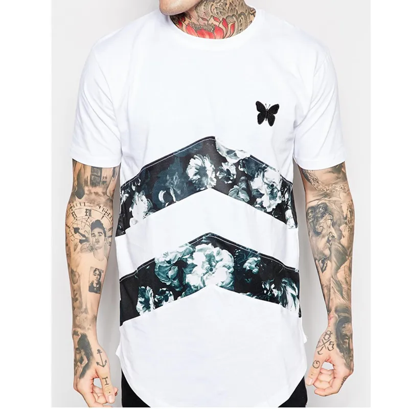 Custom short sleeve 100% cotton OEM wholesale t shirts,hemp t shirts, Curve Hem t shirt