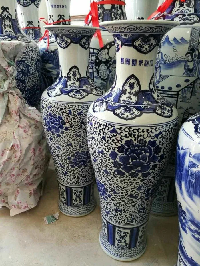 Wonderful 1m Tall Big Chinese Hand Paint Flower Porcelain Ceramic