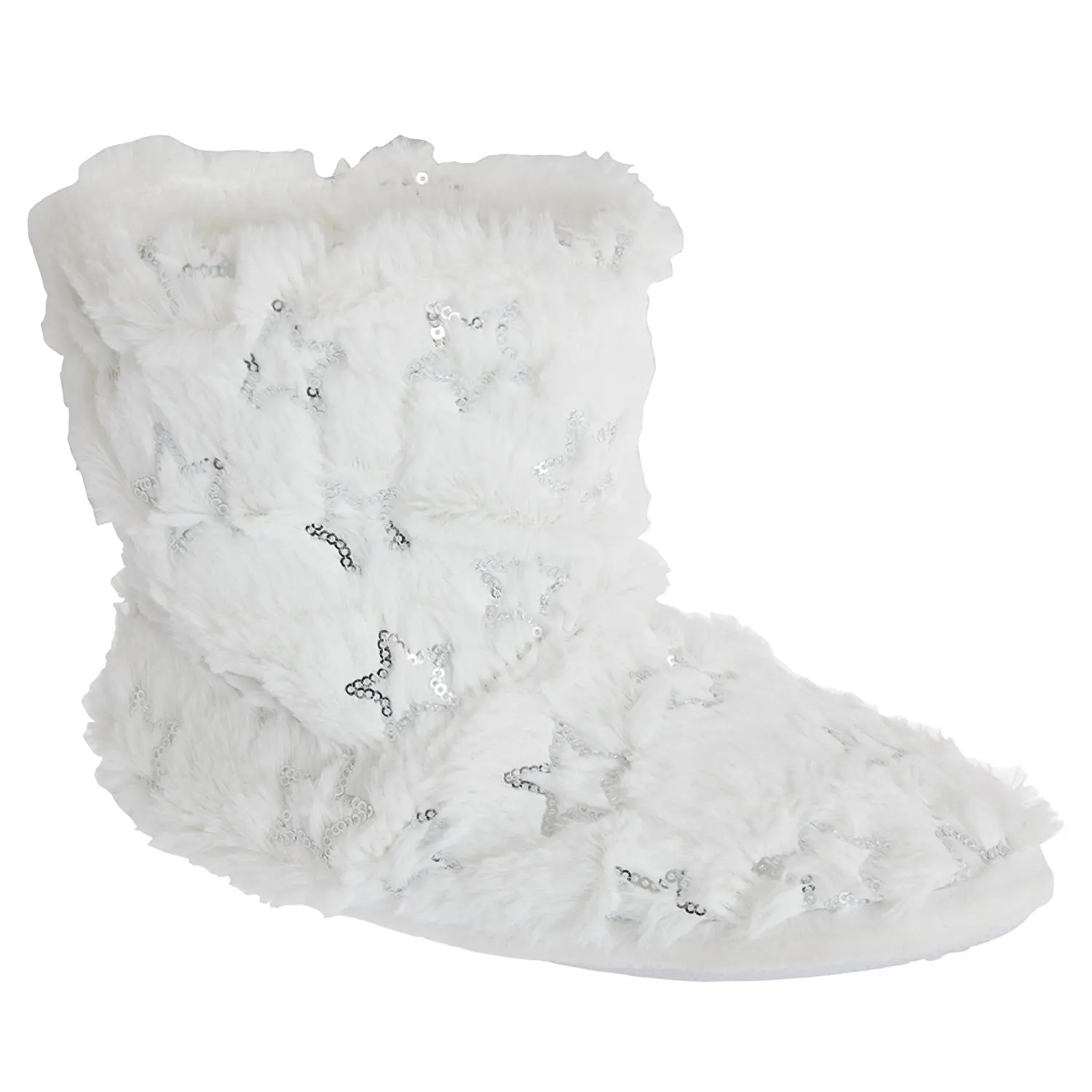 fuzzy white slipper boots