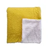 new design double layer soft luxury sherpa throw blanket thick fleece 100% cotton pleated fabric sofa blanket throw with sherpa