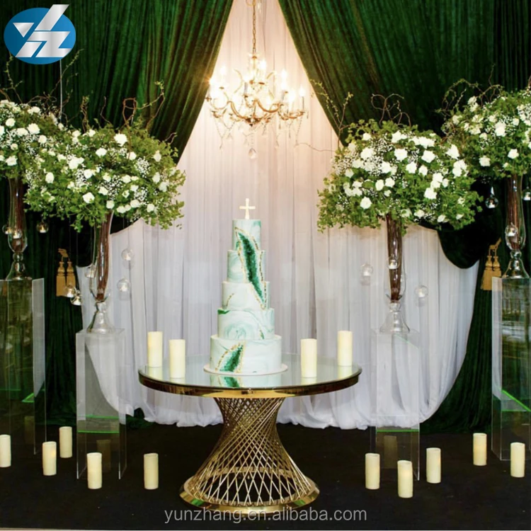 
Wholesale Gold Round Table Stainless Steel Dining Table 