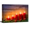 Lighted christmas candle led canvas wall art prints for holiday gift cheap china factory wholesale