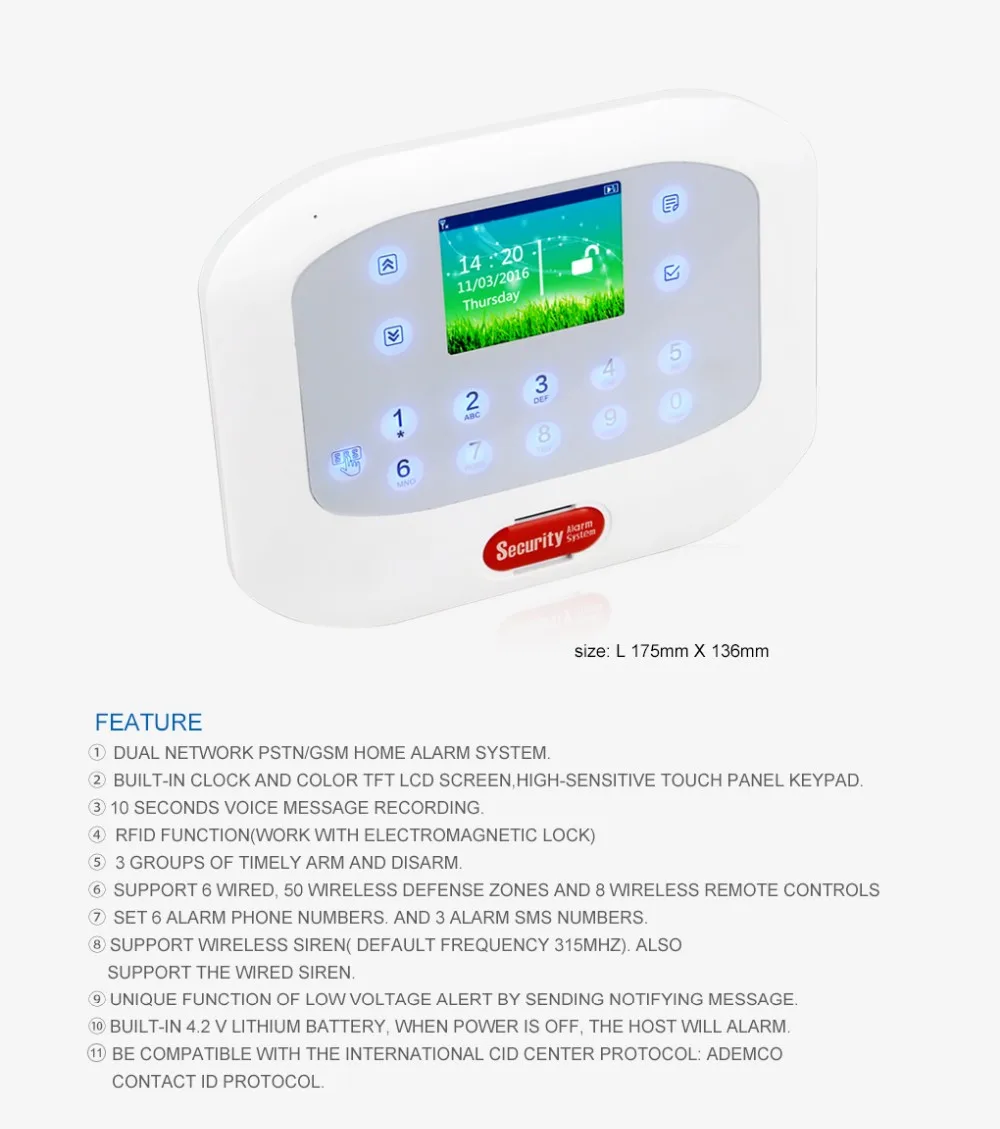 DY-50A,Pstn+ Gsm, pet immunity anti-thief gsm Android /IOS Pstn+ Gsm Alarm gsm sms based security alarm system,