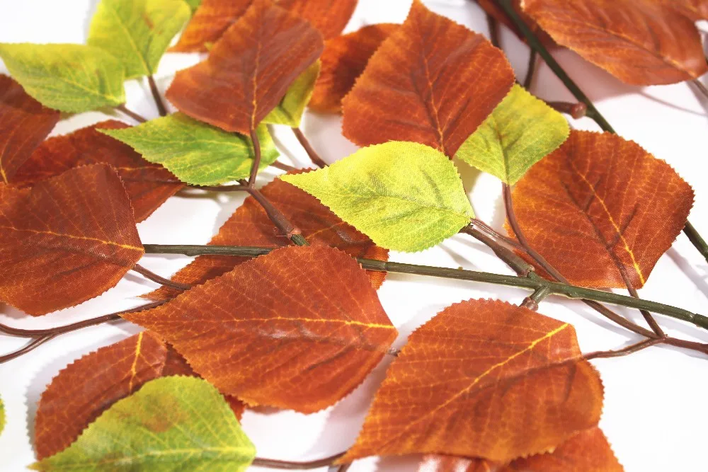 Artistic Real Touch Plastic Artificial Autumn Birch Leaves Branch