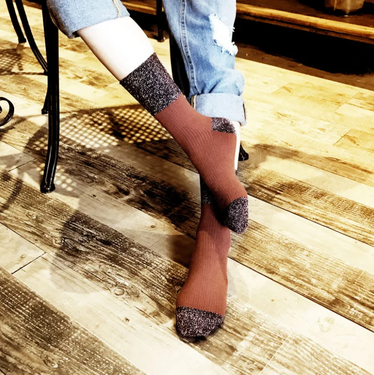 Lurex Girls Blue Socks Solid Shiny Woman Simple Sock Buy Woman Sock