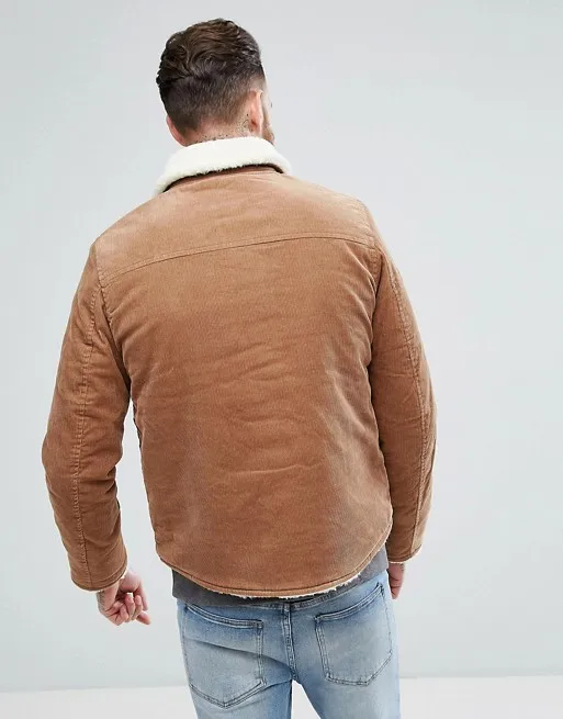 tan borg lined cord jacket