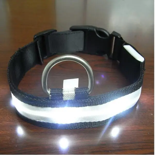 high quality DIY sexy zebra stripe multicolor nylon led pet cat dog collar lights dog led collar light