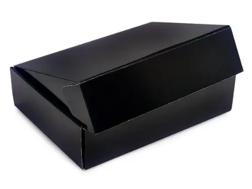 Decorative Shipping Boxes - Black Gourmet Shipping Boxes 12x9x3" Auto Lock Boxes - (6 Per Pack) - WRAPS - 53BK