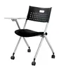 2014 plastic chair with writing pad and wheel for study