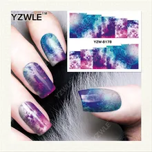 YZWLE 1 Folha DIY Decalques de Impressão de Transferência da Água Adesivos de Unhas Arte Acessórios Para Salão de Manicure YZW-8178