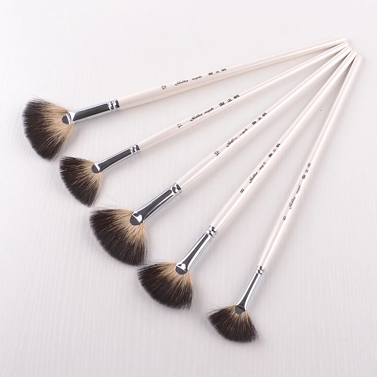 Wholesale Painting Brushes Hair 6pcs/set Weasel & Bristle Hair Fan