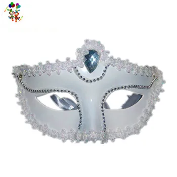 Bling Venetian Costume Party White Masquerade Masks With Rhinestone Hpc