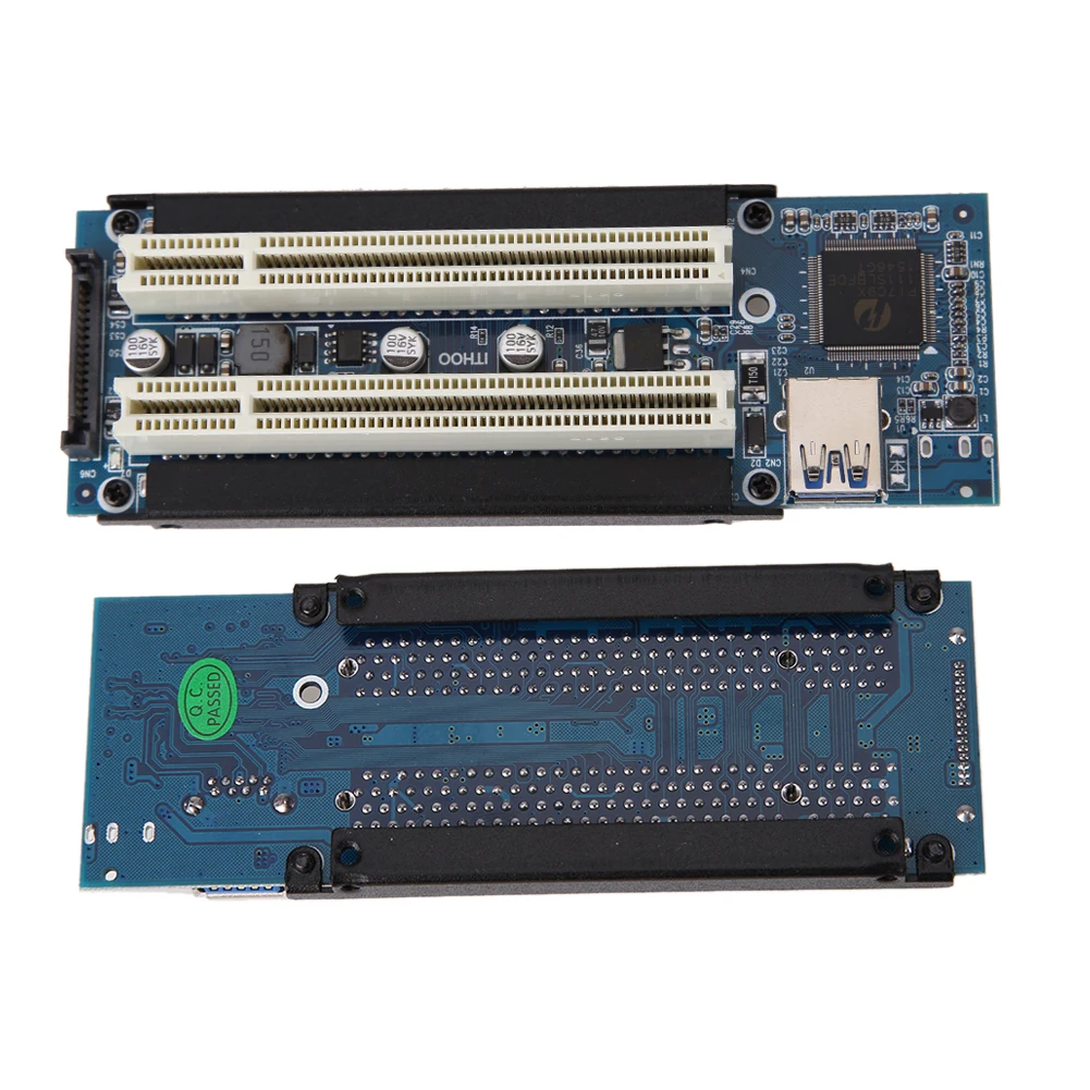 USBTOP BRAND PCI-E PCI Express X1 to Dual PCI Riser Extend Adapter Card PCI Add On Cards with 1M USB 3.0 Cable