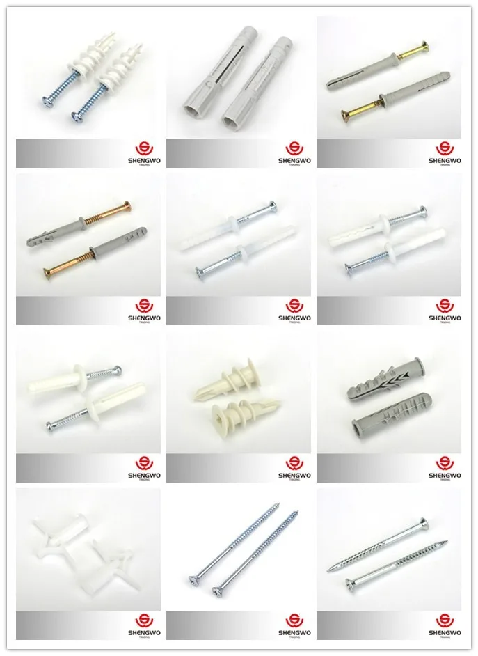 Nylon Plastic Gypsum Board Wall Anchor Butterfly Toggle Anchor Hammer