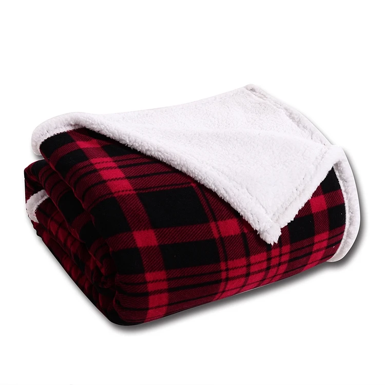 Custom Printed Flannel Fleece And Sherpa Bonded Throw Blanket Wholesale ...