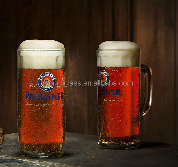 Wholesale high quality blank beer glass mug, large capacity glass beer mugs with handles