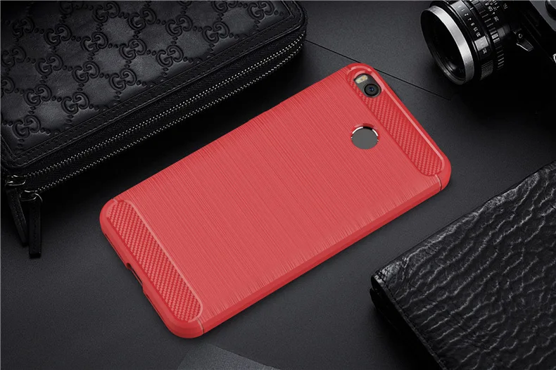 2017 New Arrival Carbon Fiber Tpu case For Xiaomi Redmi 4 4X brushed tpu soft cover For Xiaomi Redmi 4 4X