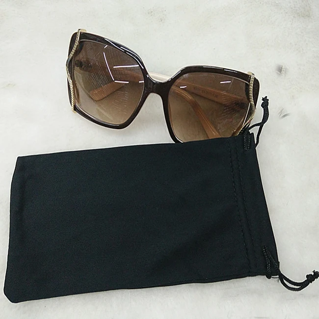 Custom Printed Microfiber Glasses Cloth Bag Fashionable Drawstring Packaging Pouch with Logo for Sunglasses and Accessories