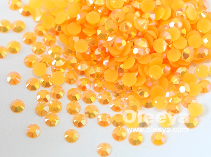 Factory Price Over 50 Colors 6mm Siam AB Jelly Flatback Resin Non Hotfix Rhinestone for Nail Art Decoration