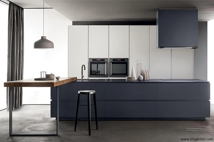 Matt Finish Lacquer Plywood Carcass Luxury Kitchen Cabinet For