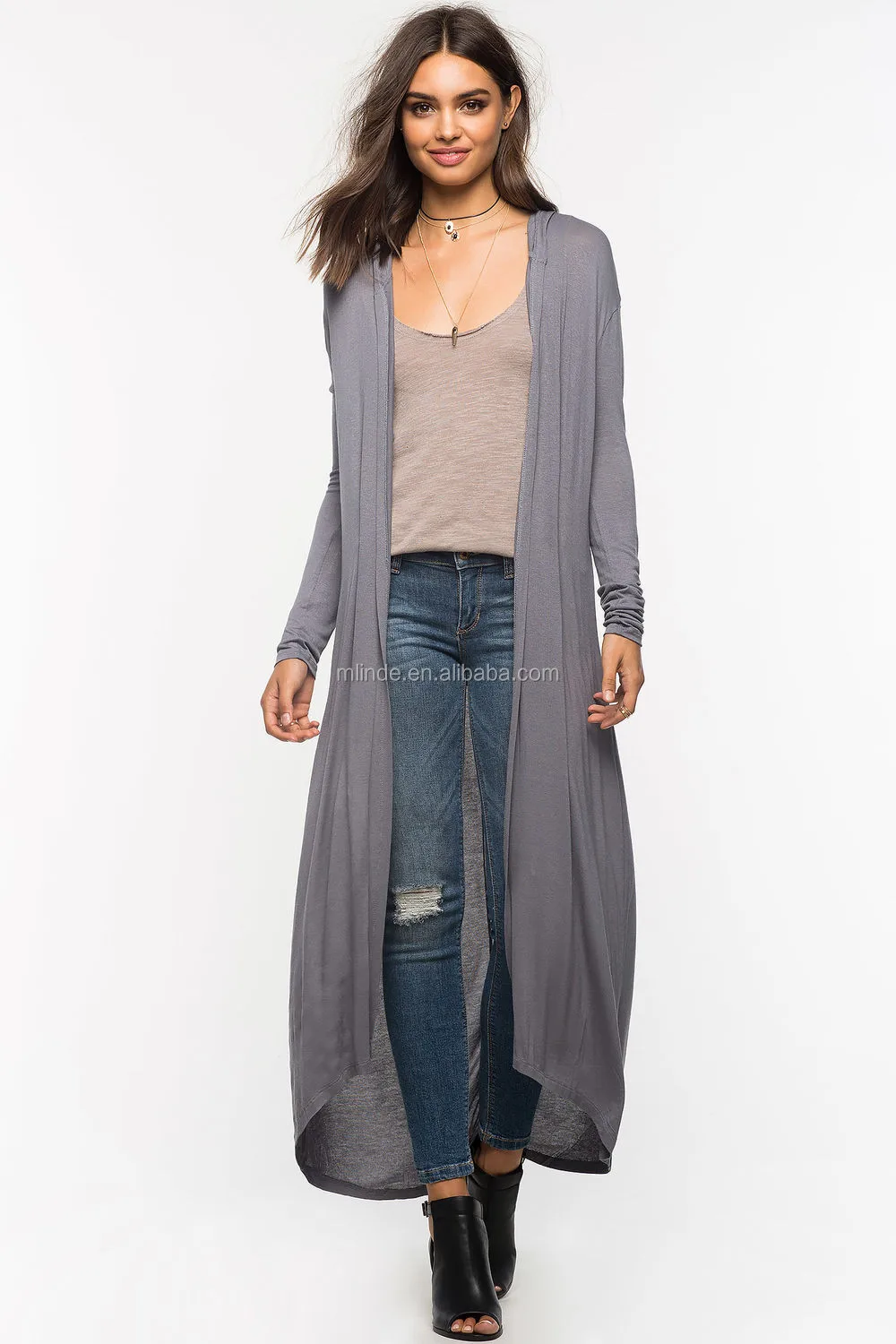 womens hooded duster cardigan