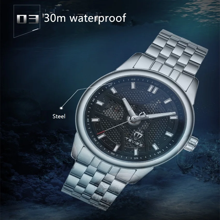 Luxury Brand TEVISE Automatic Mechanical Watch Fashion Mans Cool Waterproof Luminous Gold Watches Man
