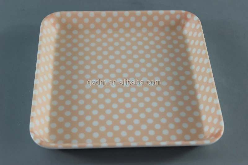 6" Melamine Square tray ,Red Melamine tray