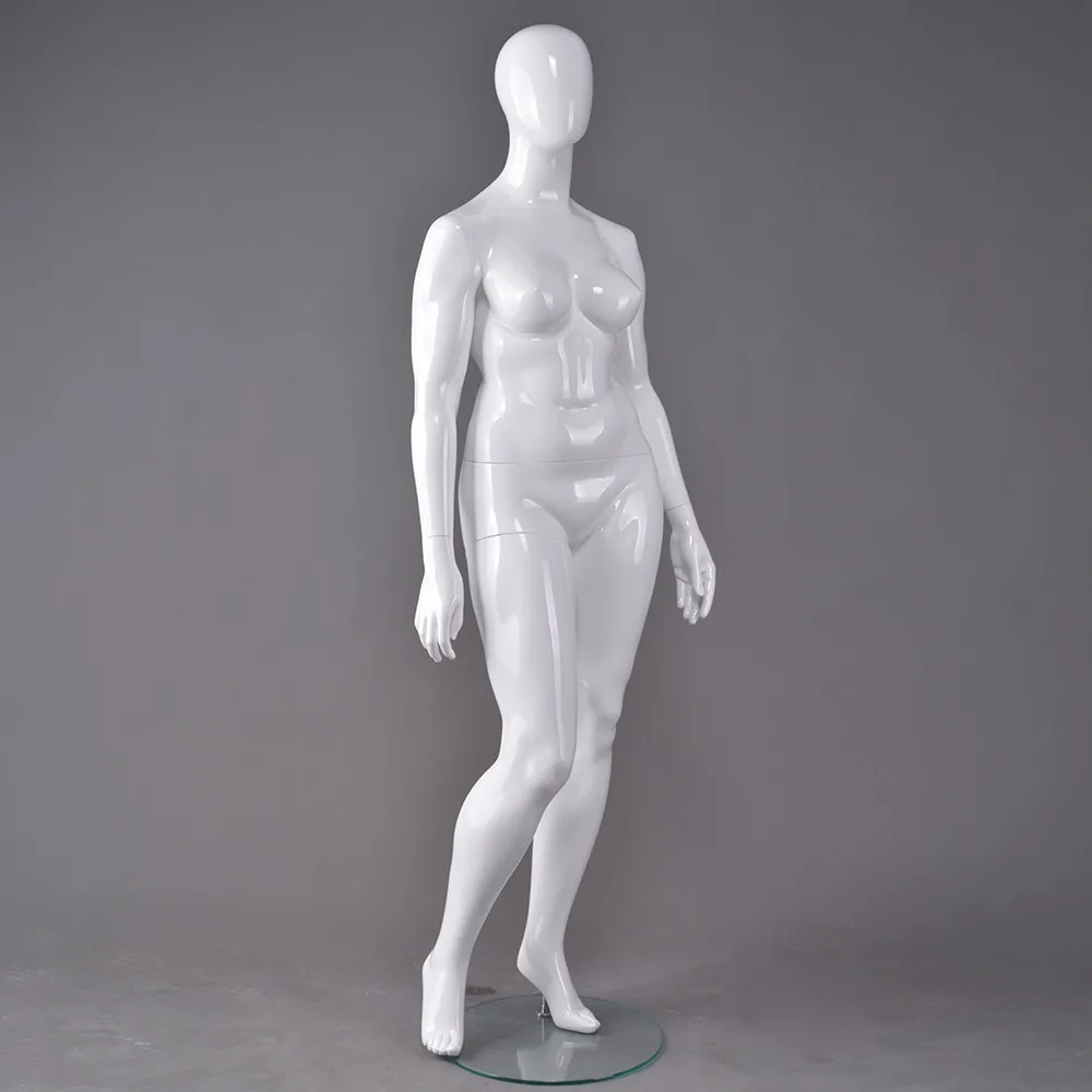 Female Fiberglass Glossy White Mannequin Eye Catching Abstract Style #MD-XD08W 