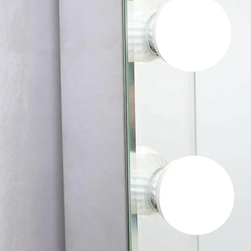 Hollywood Lighted Vanity Mirror with 12 Dimmable Bulbs, USB Charging port, socket, Frameless Tabletop Wall Mounted Make mirror