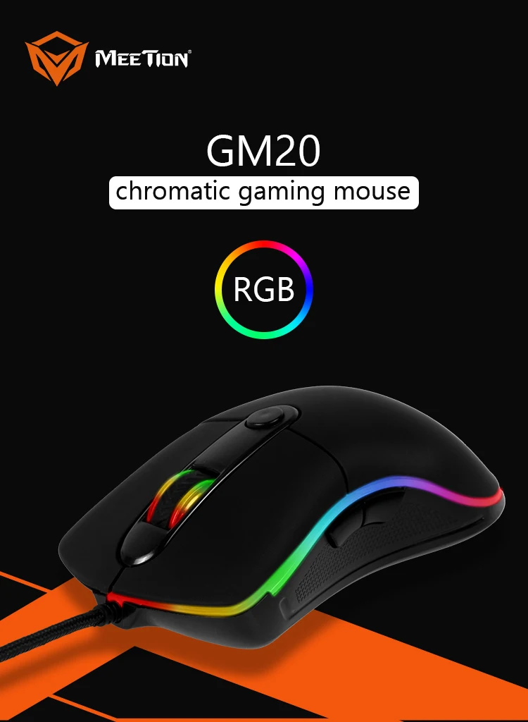MEETION GM20 FCC Standard Drivers USB 6D Optical Gaming Mouse With Macro Function