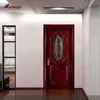 american panel door single leaf Vintage Style Decorative Oval Glass Inserts Solid Wood Doors Main Entrance
