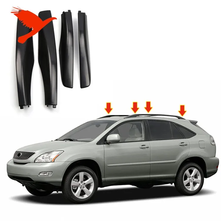 Black Suv Roof Rails Rack Leg Cover End Cap Protection Cover For Lexus