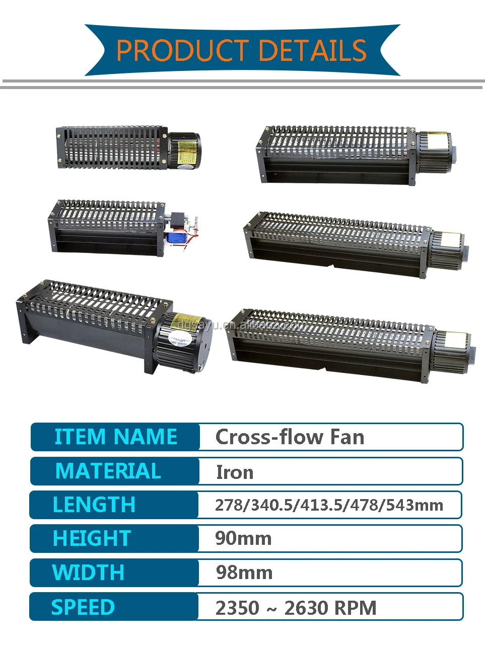Tangential Cross Flow Blower, 25W, CYF-06031 - detail 2