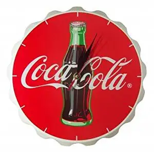 Coca Cola Wooden Fishtail Design Bottle Cap Shape Wall Clock Reto Vintage