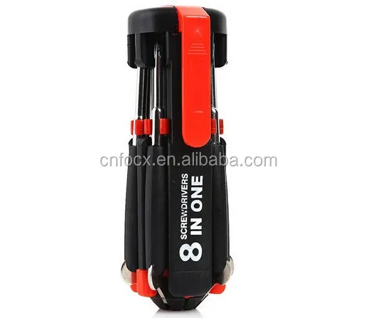 8 en 1 Multi-Tournevis 6 DEL travail lumière multifonction Portable Tournevis