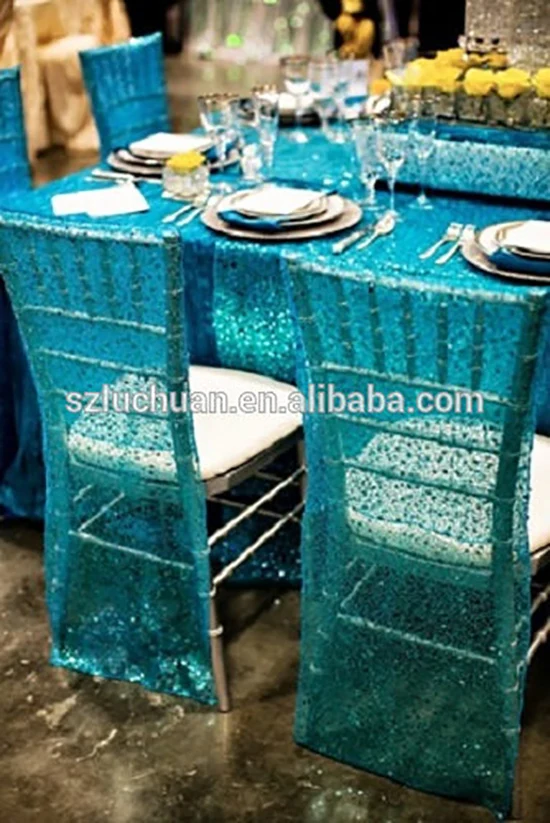 Wedding Sequin Chair Cover Blue Decoration Easy Chair Cloth Buy Easy Chair Cloth Product On Alibaba Com