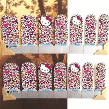 Pink White heart cat child Nail Arts Nail Sticker Waterproof Nail Decal Sticker Gel Polish French