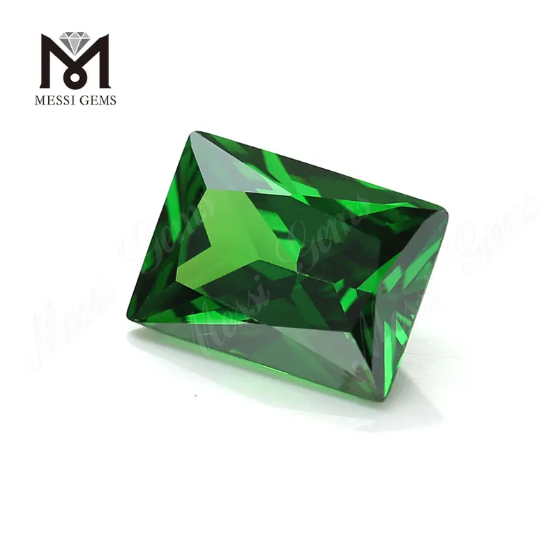 Meilleure vente émeraude coupée 10x14mm en gros zircone cubique green cz gemstone