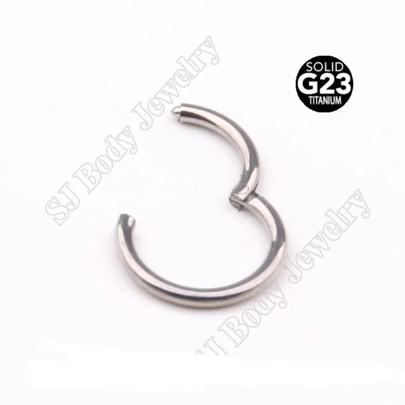 Swanjo 1pc G23 Titanium 16g Hinged Segment Ring Septum Clicker Piercing Nose Earring Tragus Nose 4577