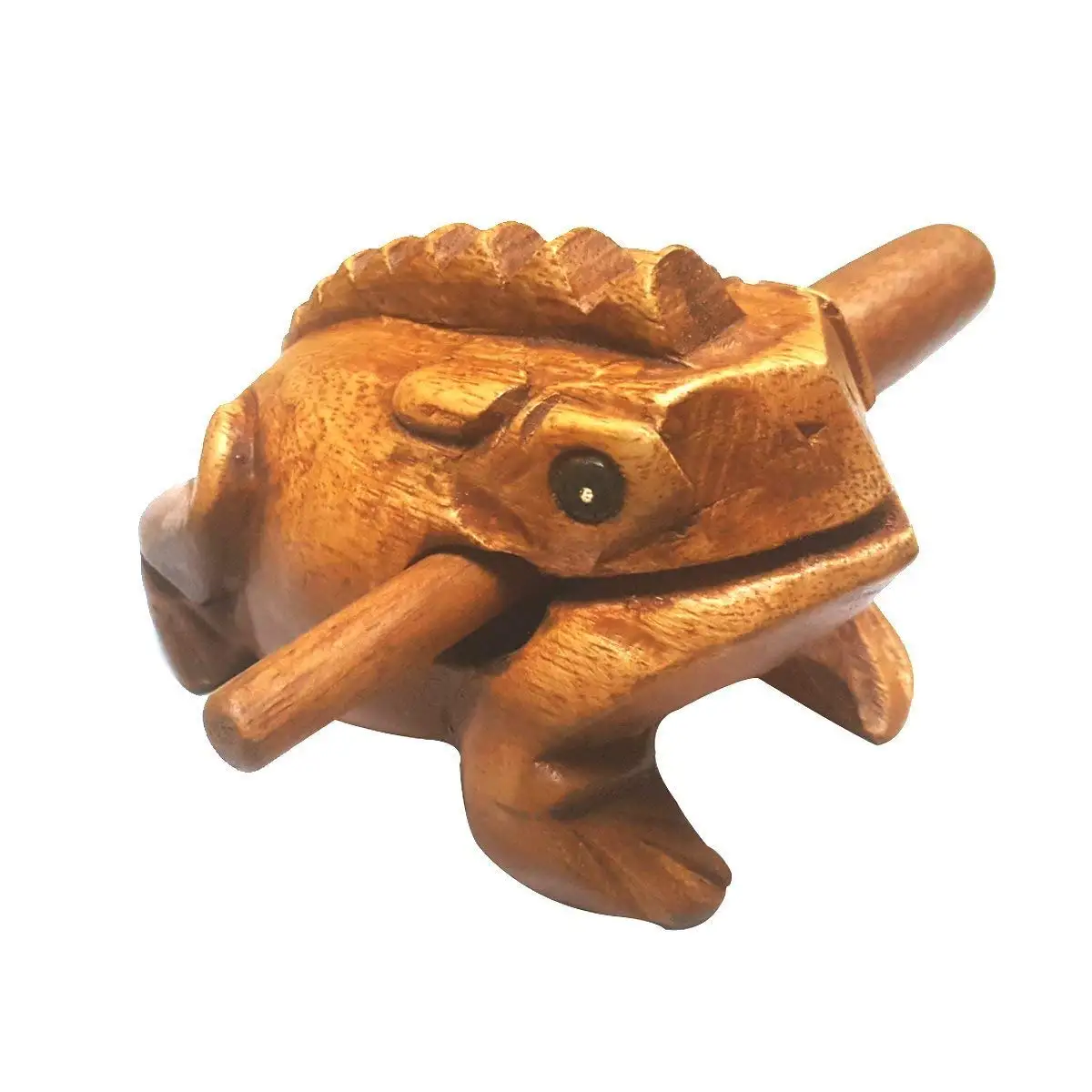 3Thailand Hand Carved Wooden Frog Guiro Rasp Croaking Sound Toy Musical instruments Tone Block Fun for all Ages-Sky Blue