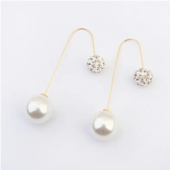 Double Pearl Drop Earrings Find Get Quotations 2017 Newest Hook Drop Pearl Earrings Double Side Fashion Long Jewelry For Women