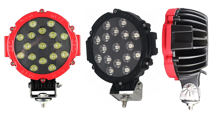 7in 51w LED Power Light Work Light - Round - 4100lm - Spot Flood - for ATV Jeeps Wrangler 4x4 Rv Trailer Fishing Boat Tractor