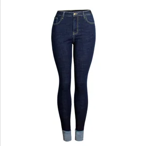 New model fashion women skinny rolled edge stretch denim jeans pants New model fashion women skinny rolled edge stretch denim jeans pants